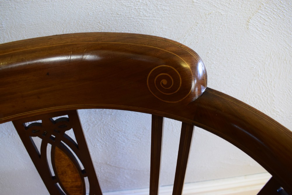 Edwardian Inlaid Tub Arm Chair View IV