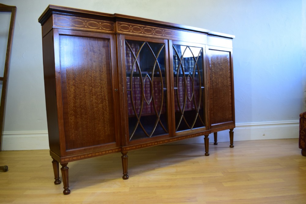 Antique Breakfront Bookcase View V