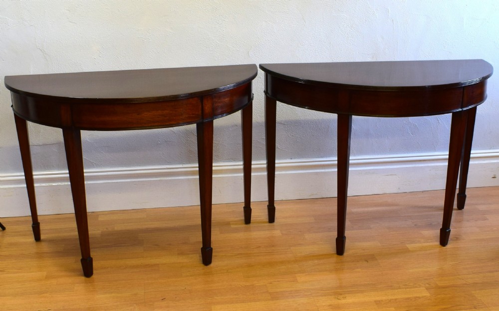 Pair of Demi-Lune Console Tables