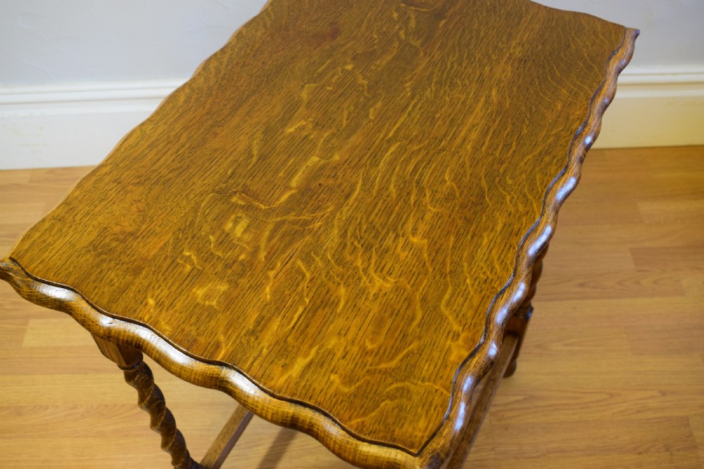 Antique Oak Side Table View XII