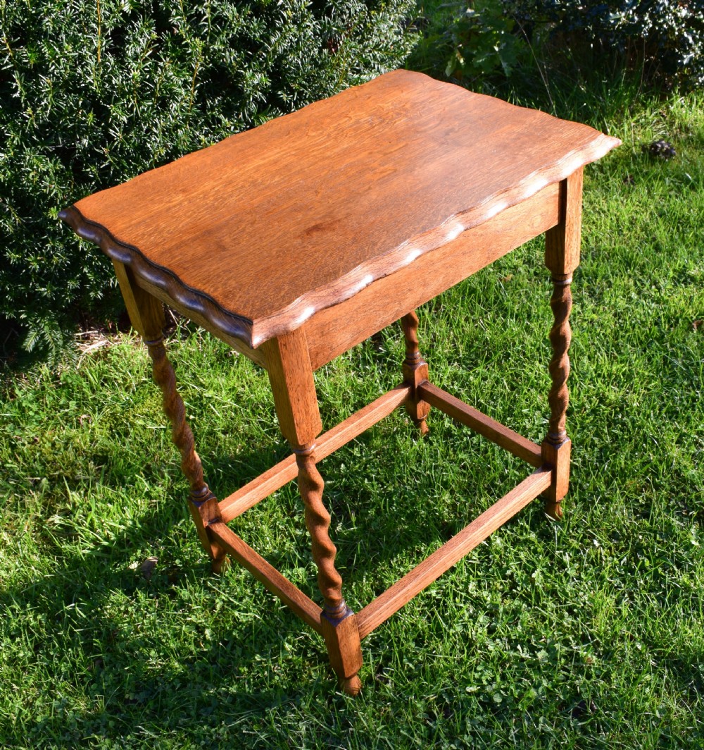 Antique Oak Side Table View XVI
