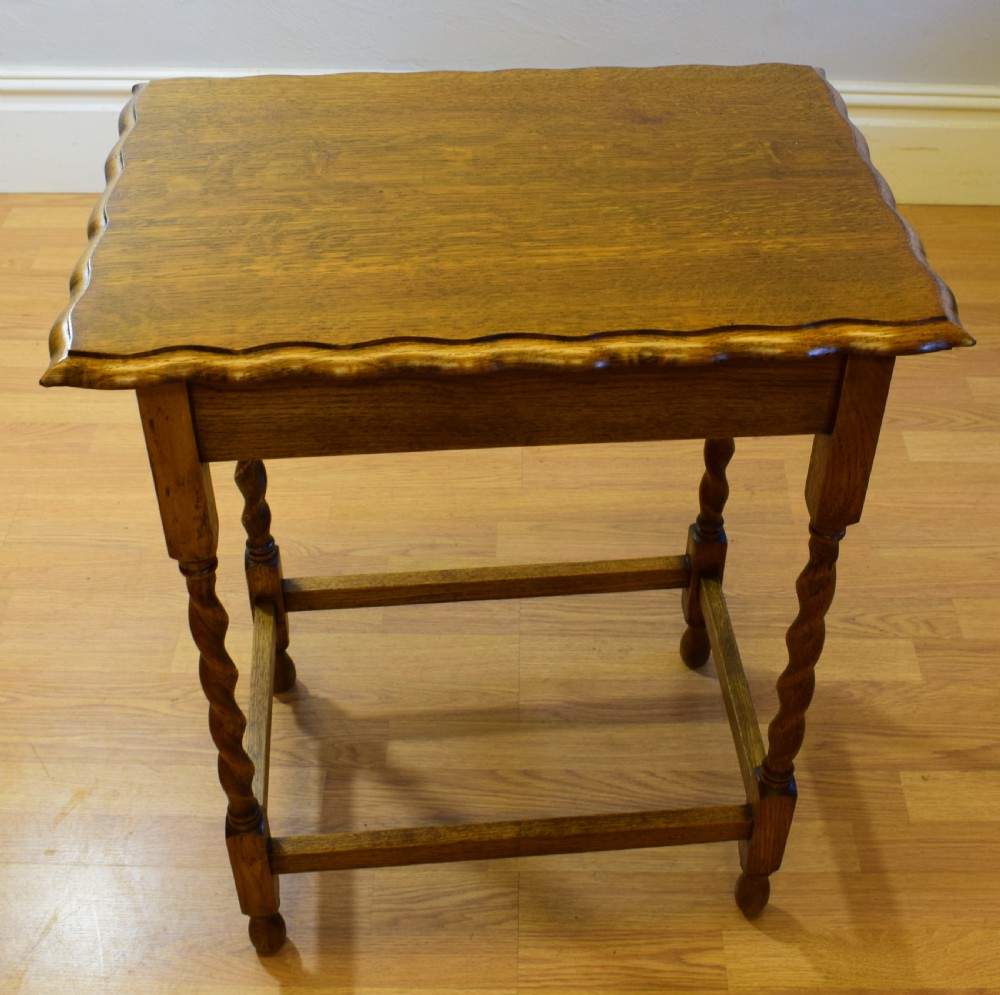 Antique Oak Side Table View XVII
