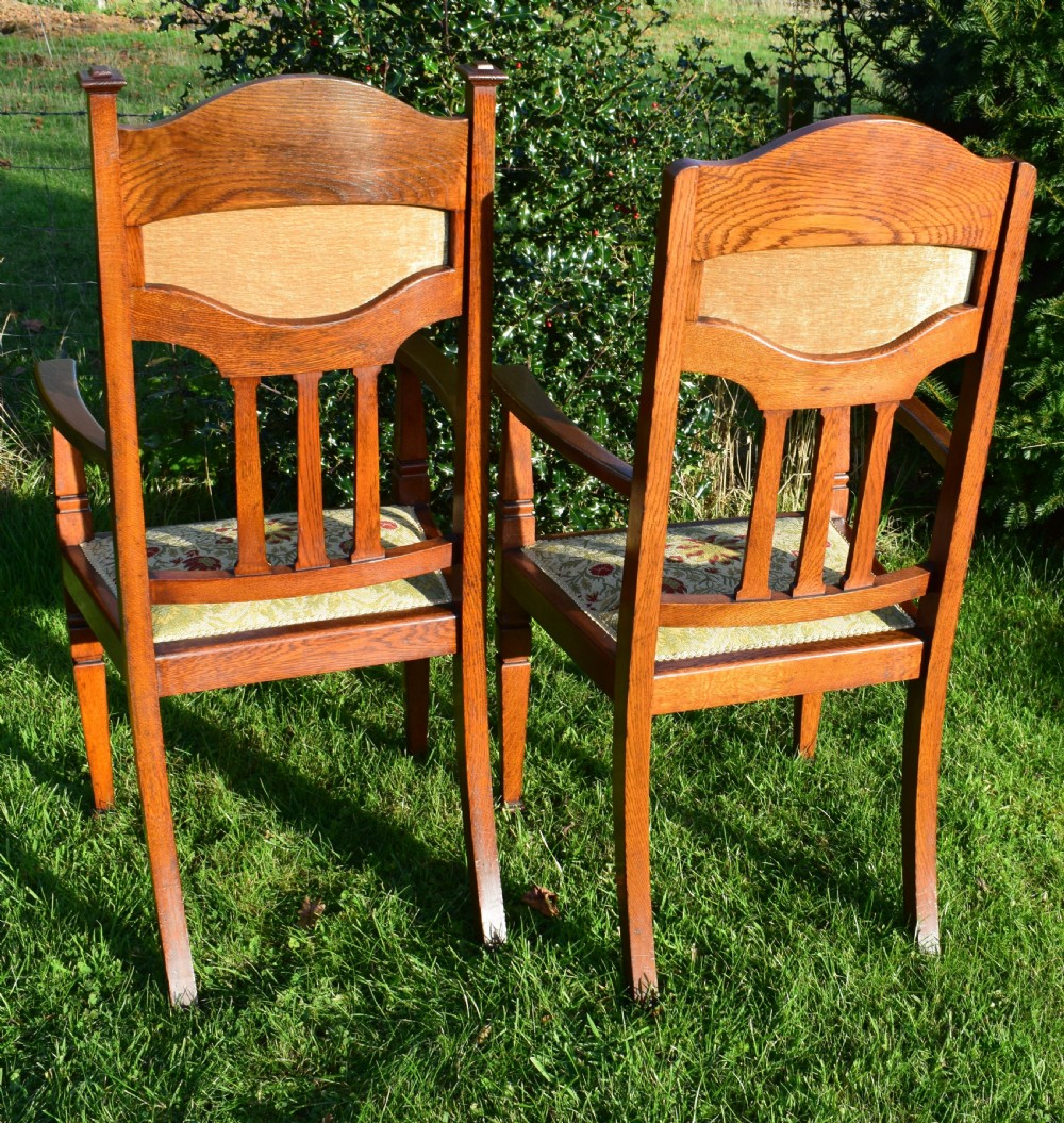 Pair of Arts & Crafts Arm Chairs View XI