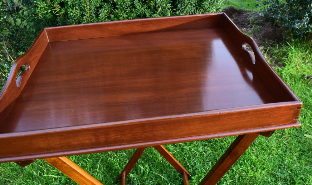 Antique Butlers Tray On Stand View VI