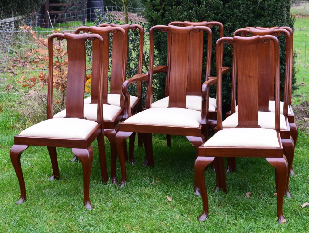  8 Queen Anne Style Dining Chairs (Circa 1890) View VIII