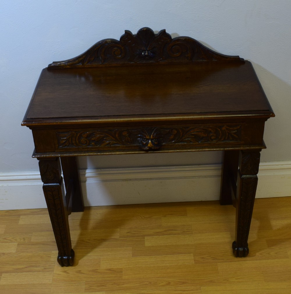 Antique Carved Oak Hall Table View III