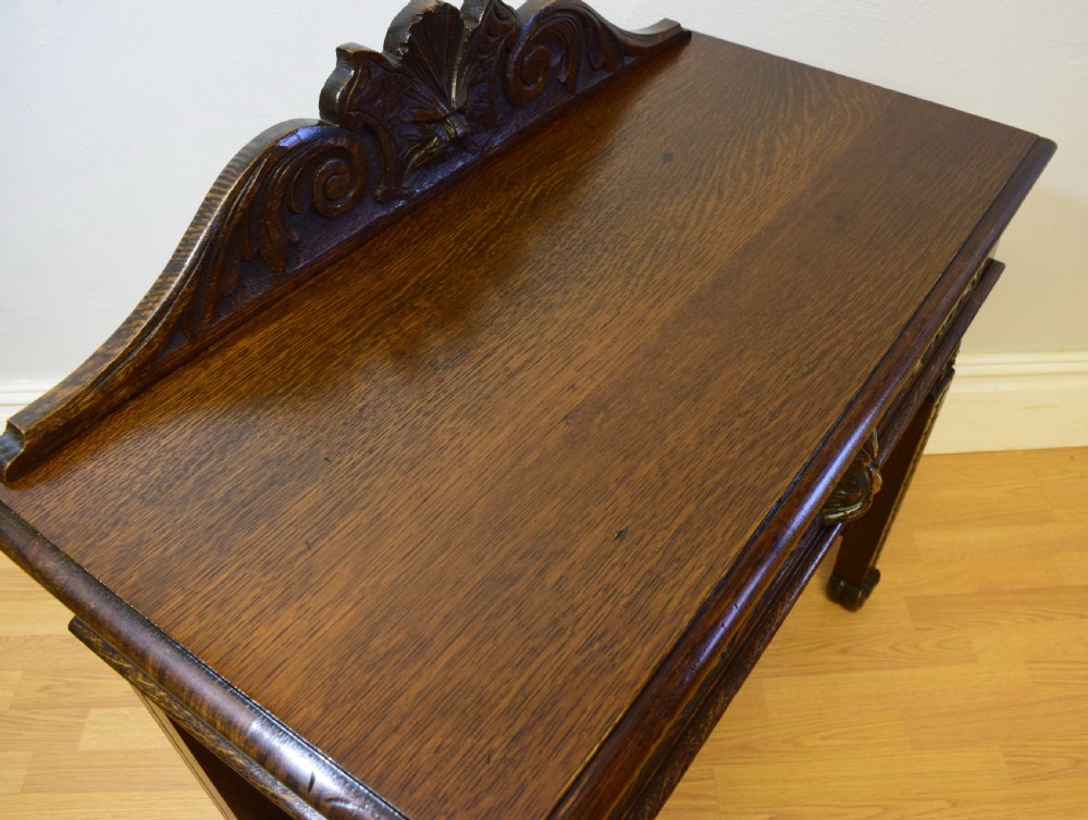 Antique Carved Oak Hall Table View VII