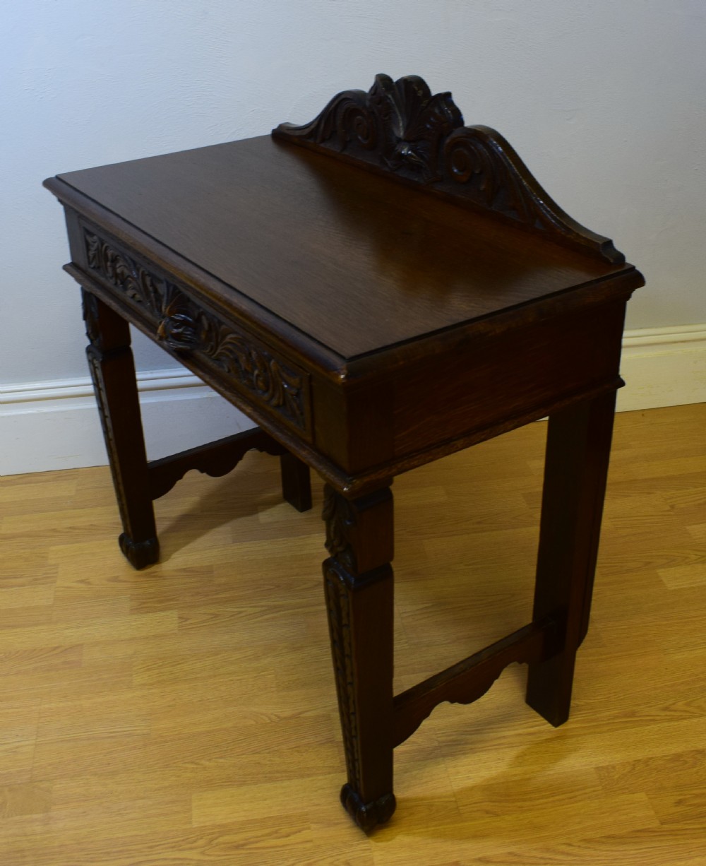 Antique Carved Oak Hall Table View IX