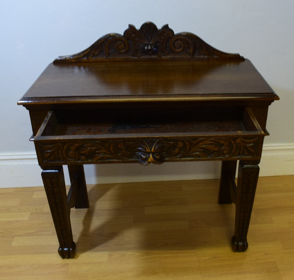 Antique Carved Oak Hall Table View X