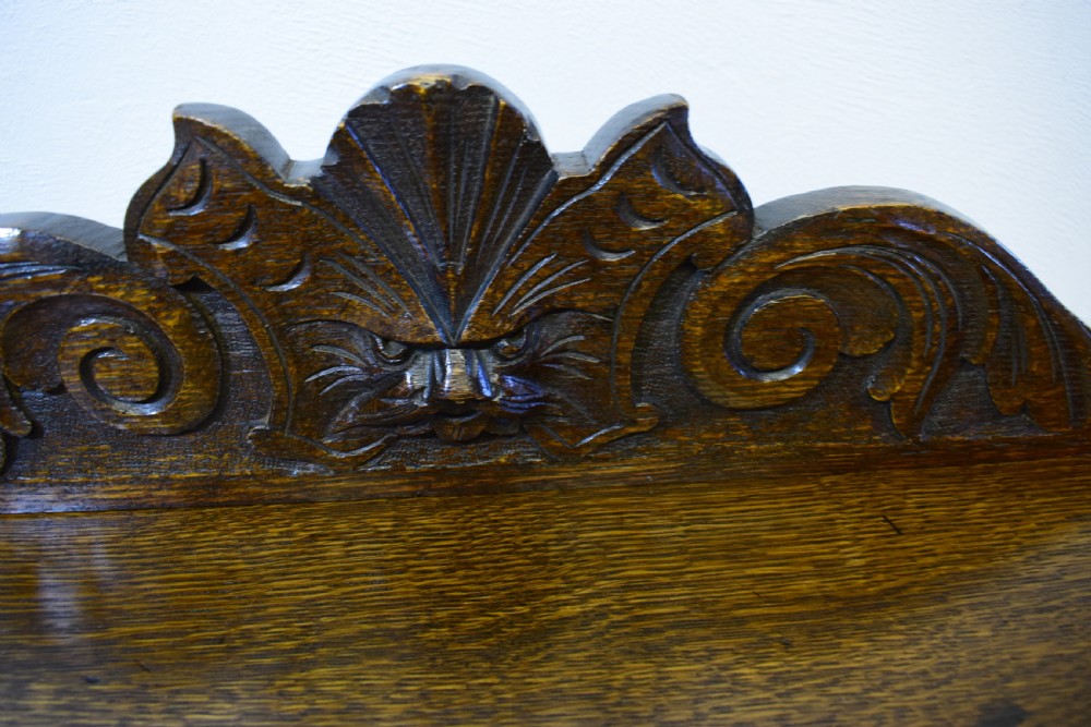 Antique Carved Oak Hall Table View XI