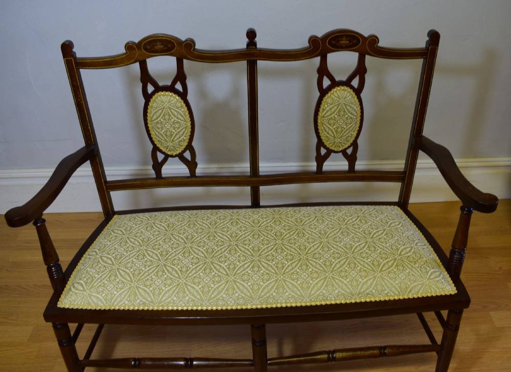 Antique Edwardian Inlaid Sofa View III