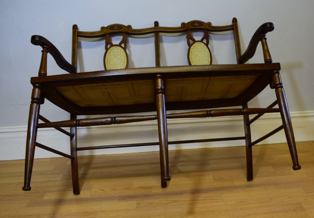 Antique Edwardian Inlaid Sofa View IV