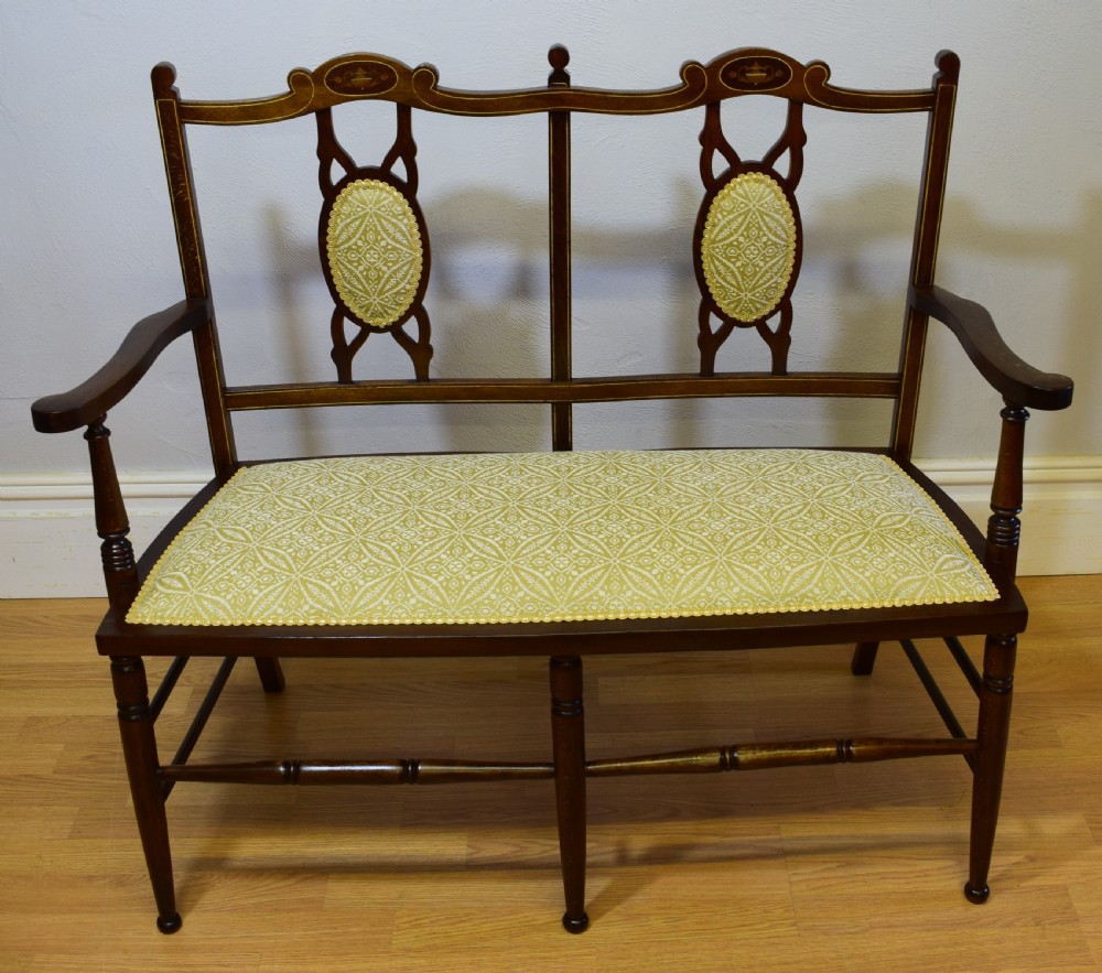 Antique Edwardian Inlaid Sofa View VII