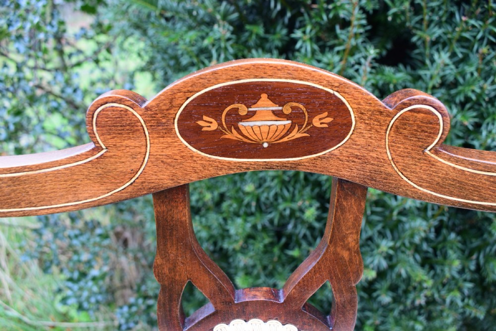 Antique Edwardian Inlaid Sofa View XV