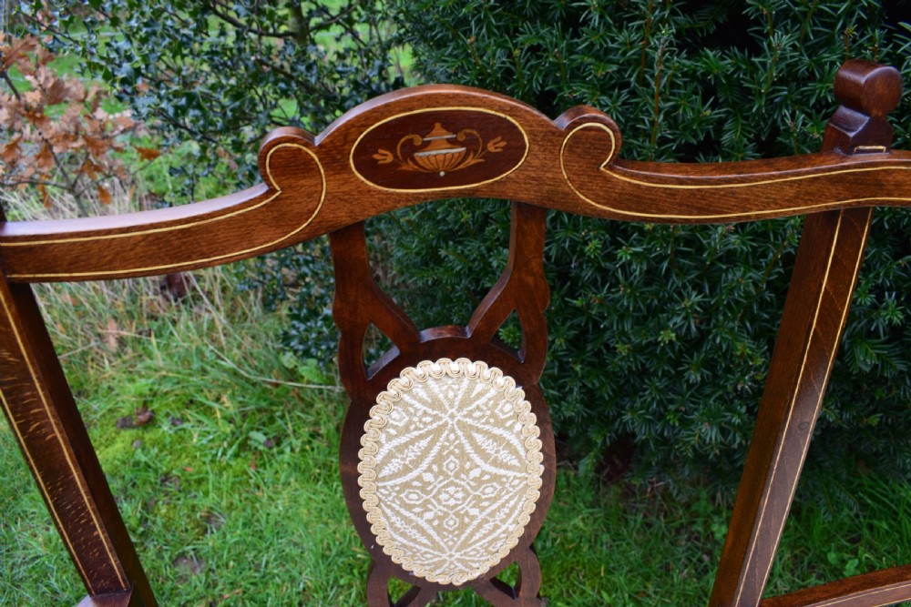 Antique Edwardian Inlaid Sofa View XVI