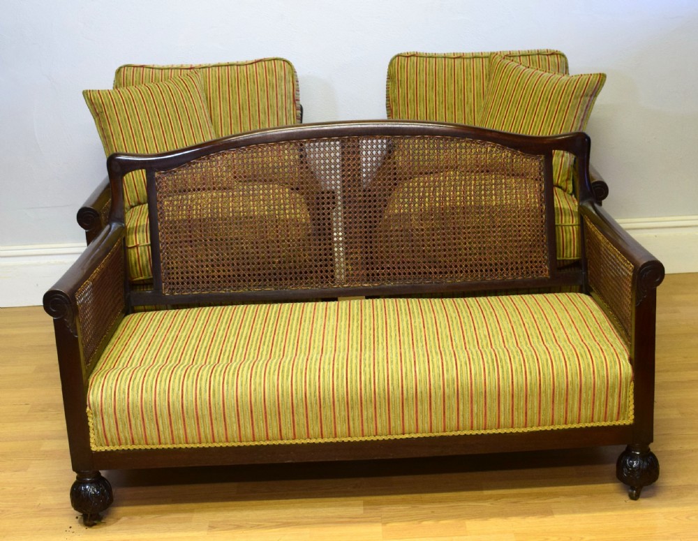 Antique Bergere 3 Piece Suite View IV