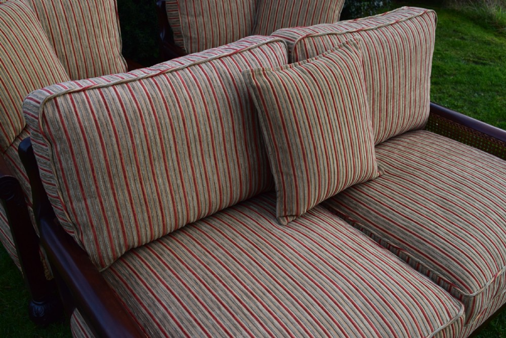 Antique Bergere 3 Piece Suite View XI
