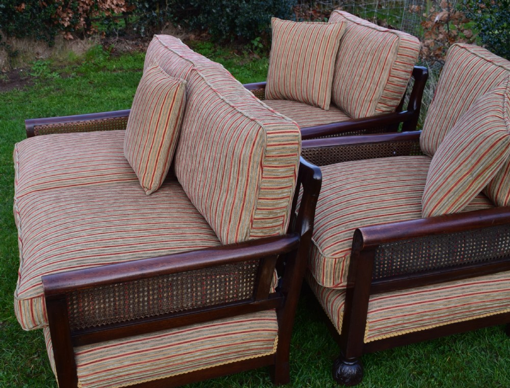 Antique Bergere 3 Piece Suite View XIII