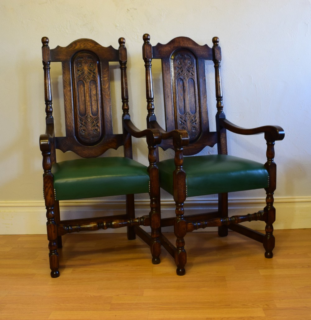 Pair of Oak Arm Chairs View II