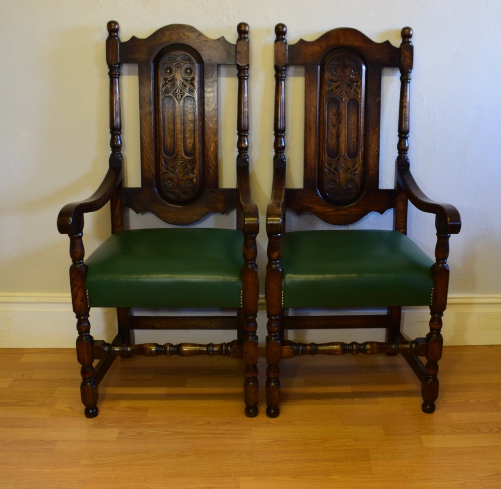 Pair of Oak Arm Chairs View X