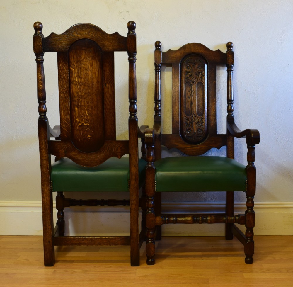 Pair of Oak Arm Chairs View XI