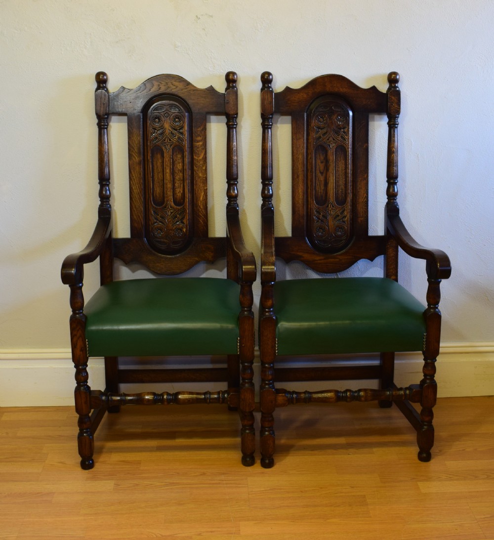 Pair of Oak Arm Chairs View XIII