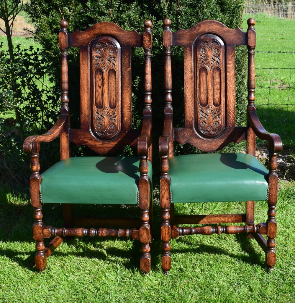 Pair of Oak Arm Chairs View XIV