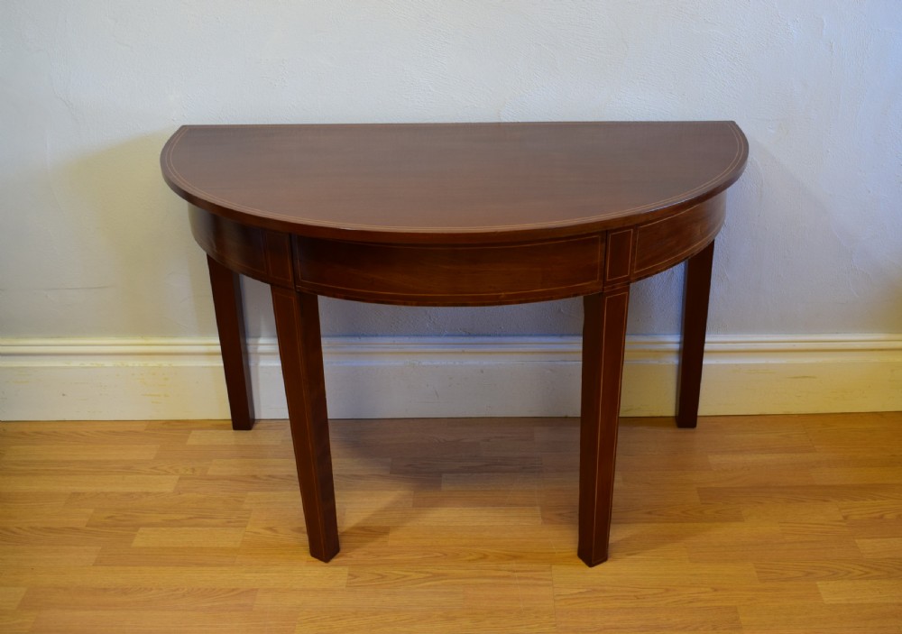 Antique English Georgian Period Demi-Lune Table (Circa 1800)