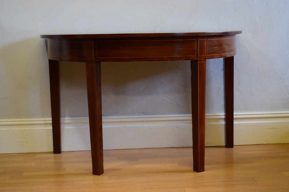 Antique English Georgian Period Demi-Lune Table (Circa 1800) View II