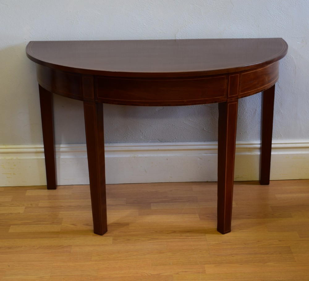 Antique English Georgian Period Demi-Lune Table (Circa 1800) View III