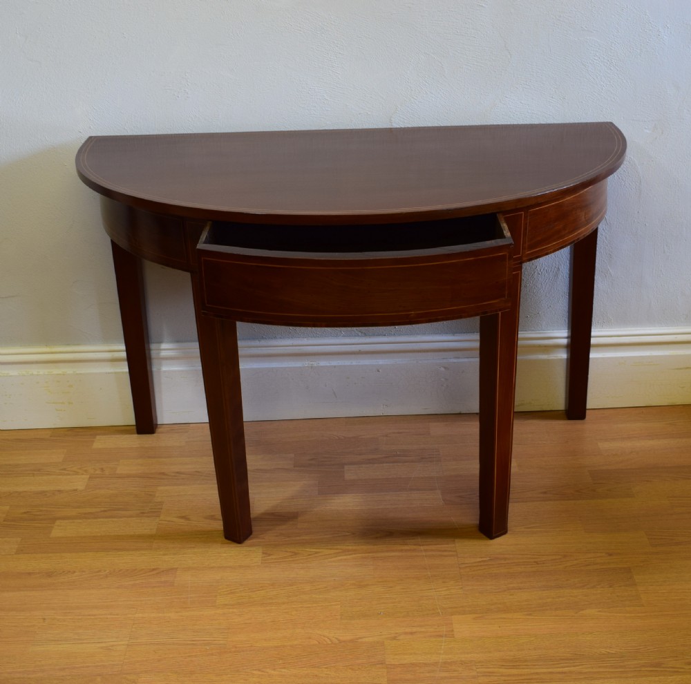 Antique English Georgian Period Demi-Lune Table (Circa 1800) View IV