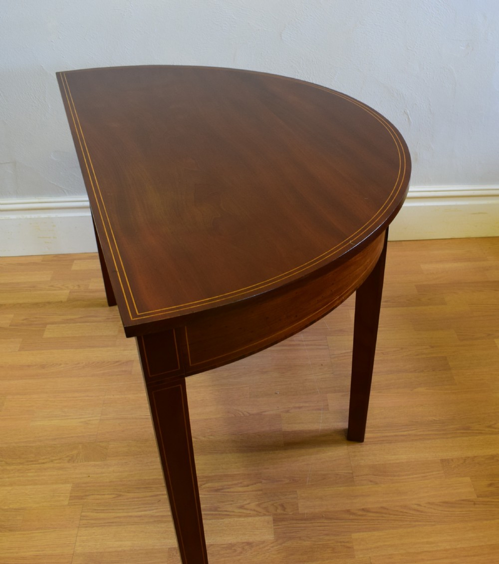 Antique English Georgian Period Demi-Lune Table (Circa 1800) View VI