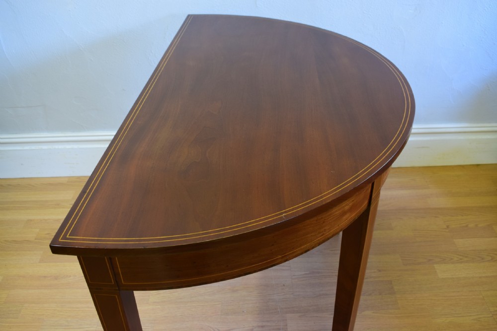 Antique English Georgian Period Demi-Lune Table (Circa 1800) View IX