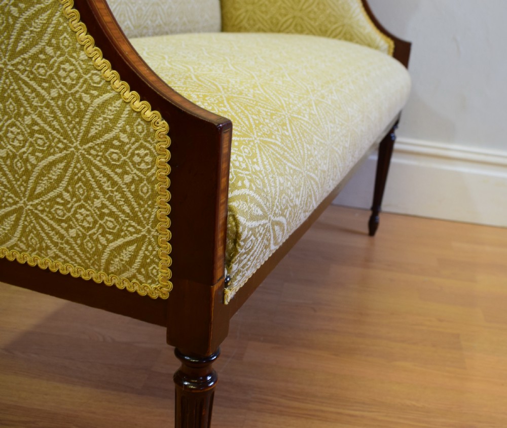 Antique Edwardian Inlaid Sofa View XI