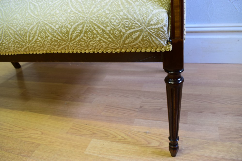 Antique Edwardian Inlaid Sofa View XIII