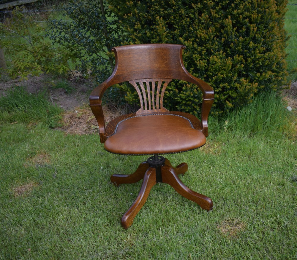 Antique Victorian Office Chair View XIV
