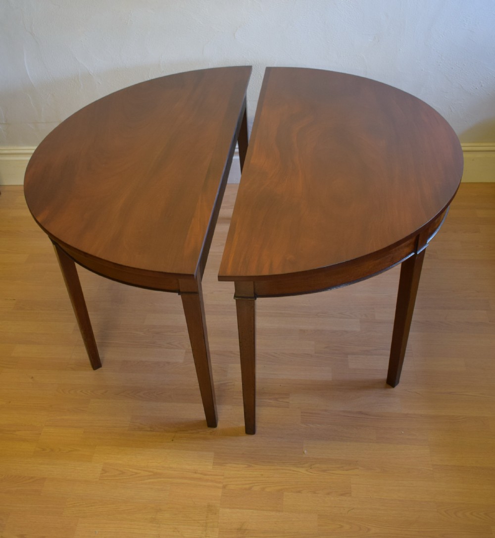 Antique Pair of Georgian Period Demi-Lune Tables (Circa 1800) View VIII