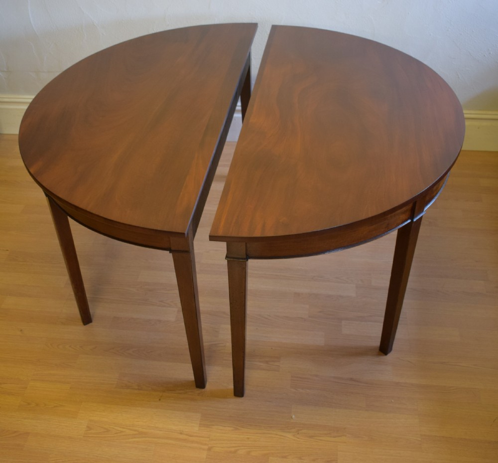 Antique Pair of Georgian Period Demi-Lune Tables (Circa 1800) View IX
