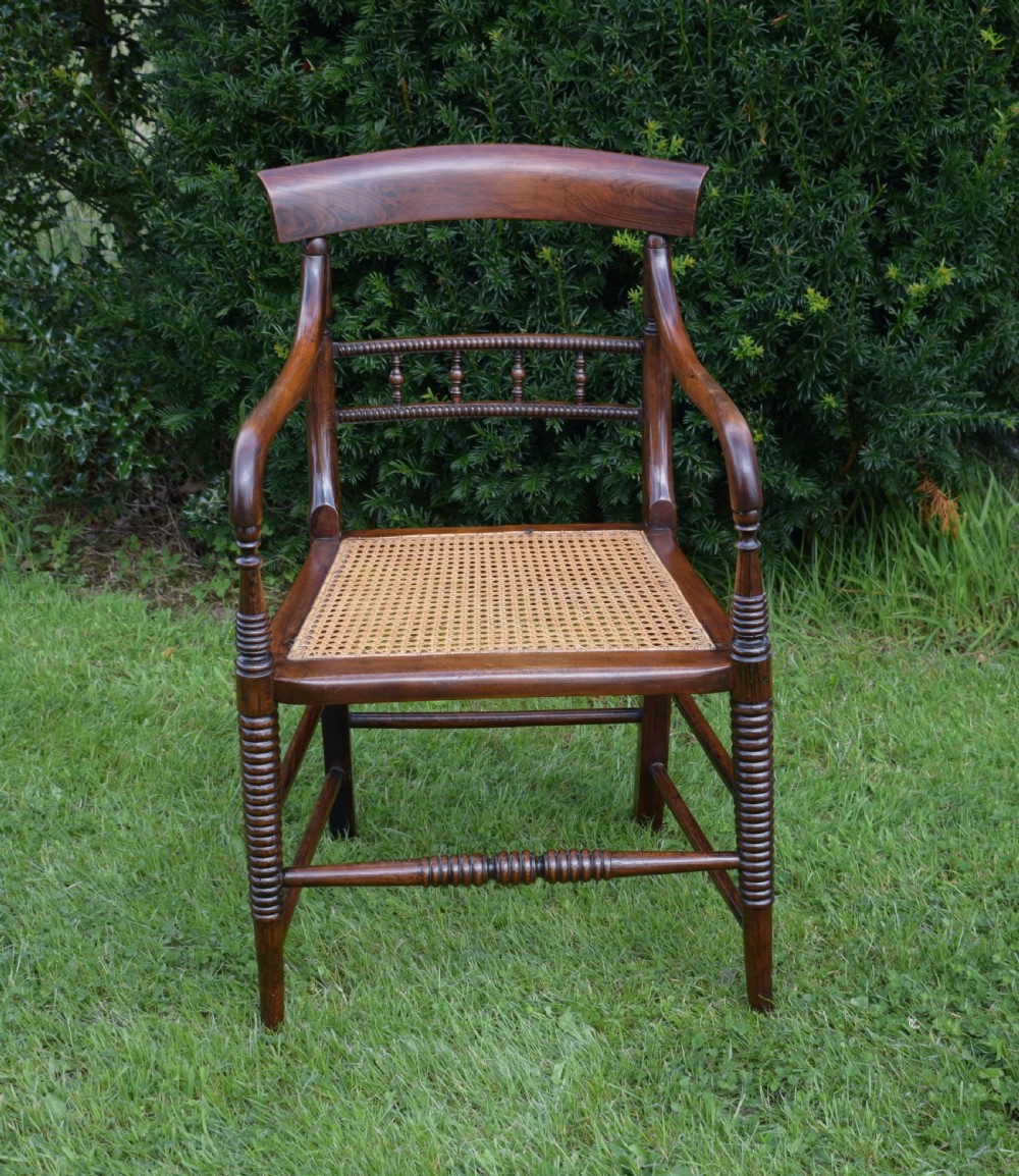 Antique English Regency Period Campaign Arm Chair (Circa 1810) View II