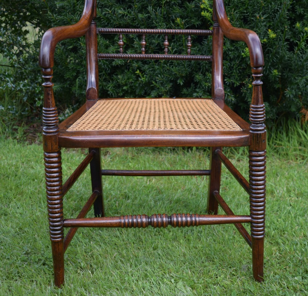 Antique English Regency Period Campaign Arm Chair (Circa 1810) View V