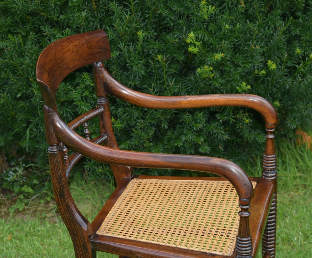Antique English Regency Period Campaign Arm Chair (Circa 1810) View IX