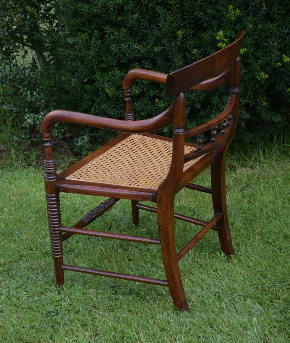 Antique English Regency Period Campaign Arm Chair (Circa 1810) View XII