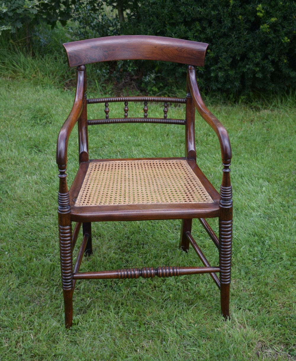 Antique English Regency Period Campaign Arm Chair (Circa 1810) View XV