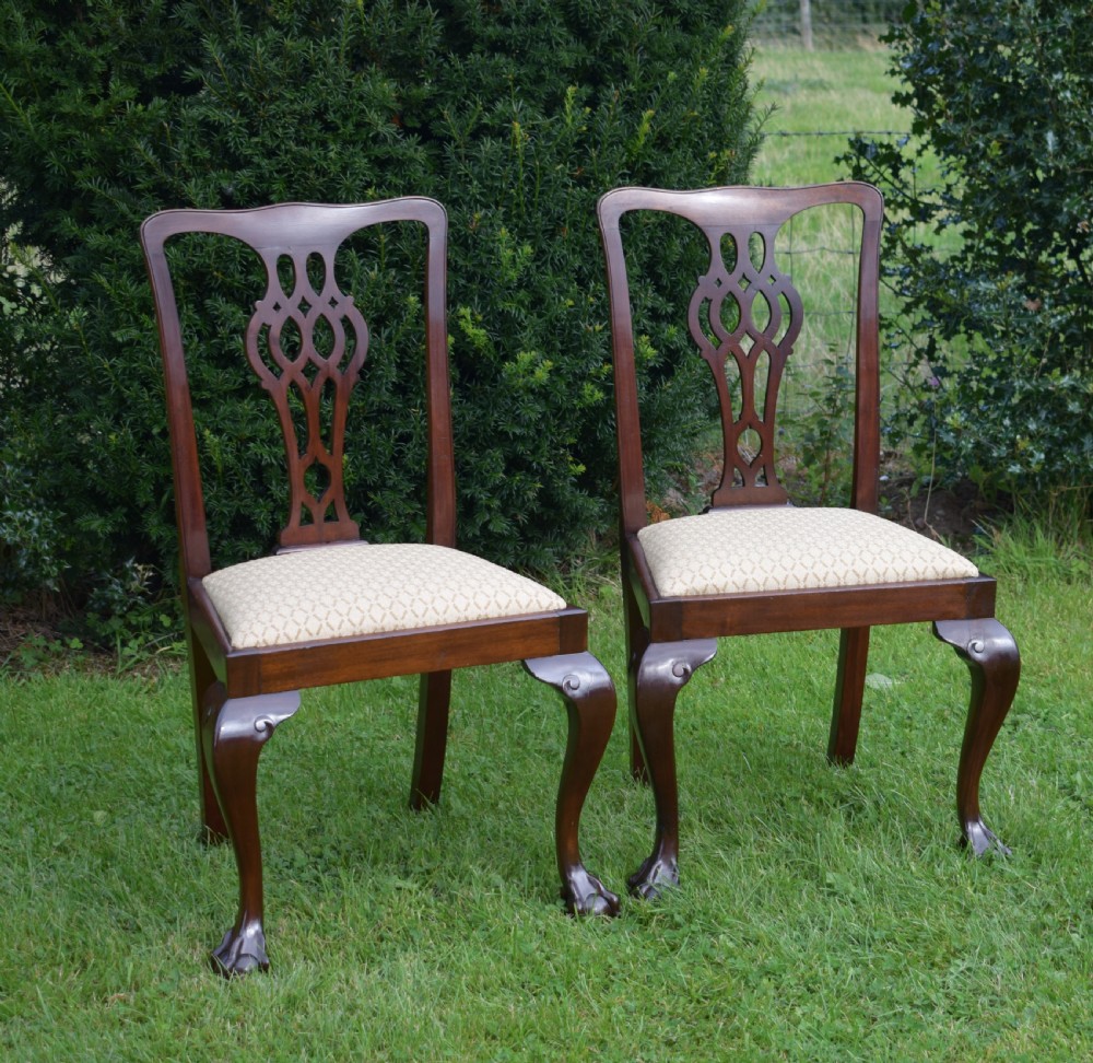 Antique Pair of Chippendale Side Chairs