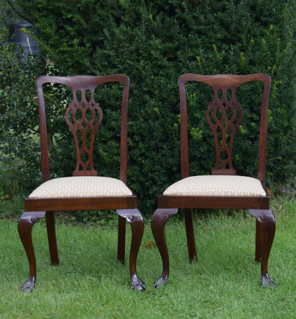 Antique Pair of Chippendale Side Chairs View II