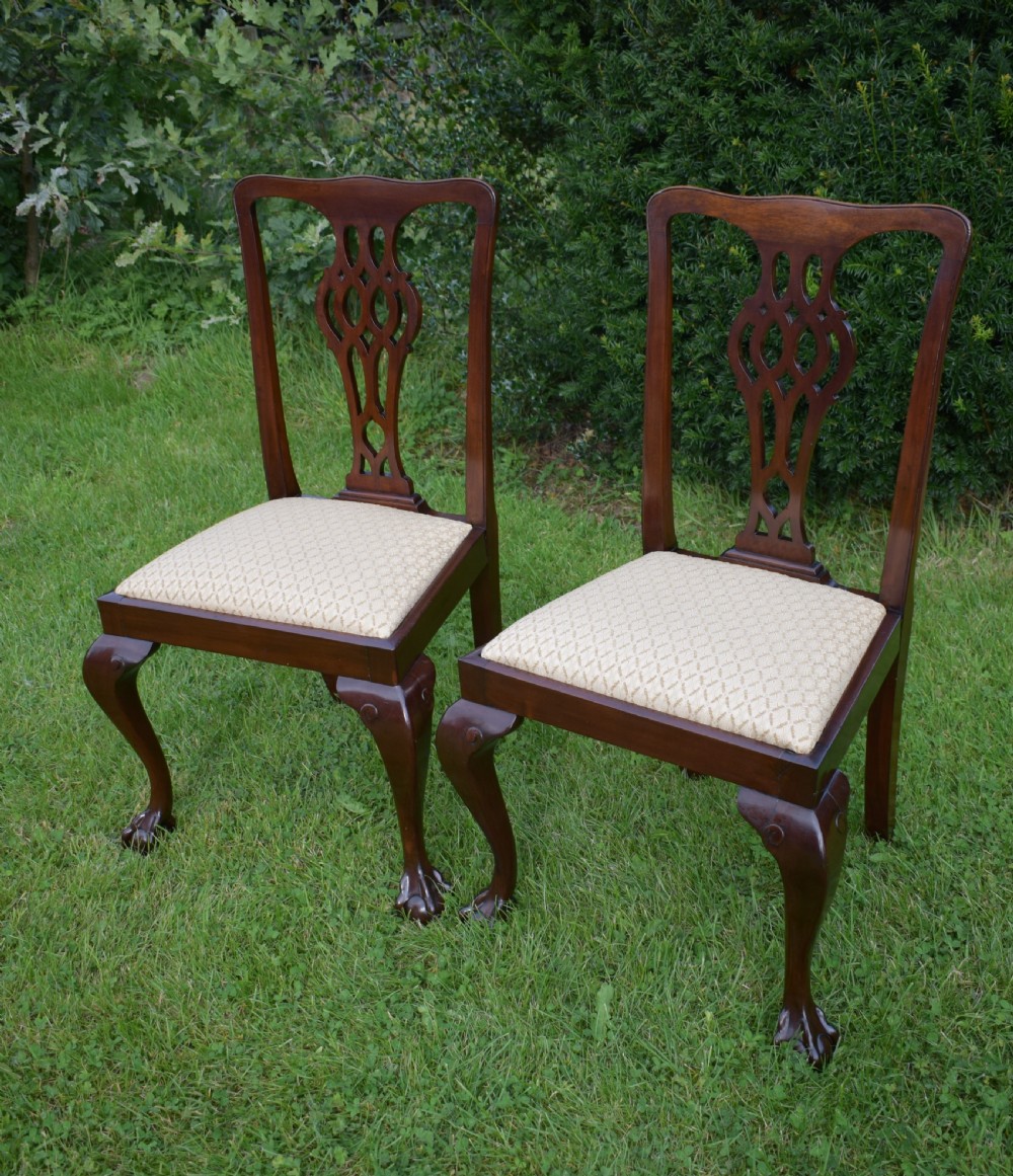 Antique Pair of Chippendale Side Chairs View III