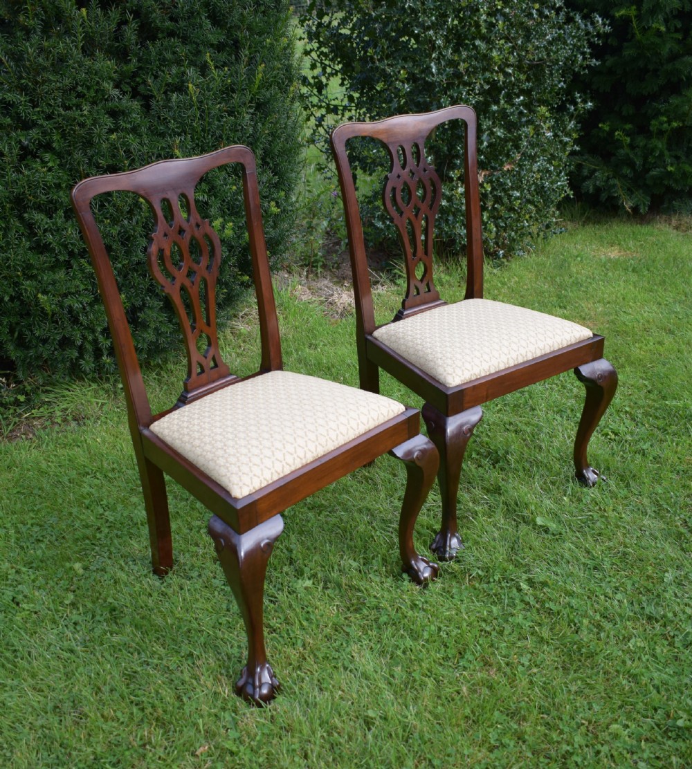 Antique Pair of Chippendale Side Chairs View V