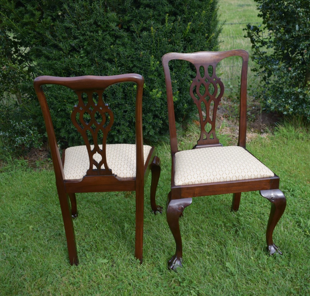 Antique Pair of Chippendale Side Chairs View VII