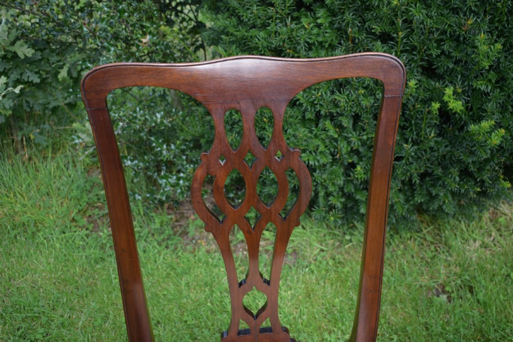 Antique Pair of Chippendale Side Chairs View IX