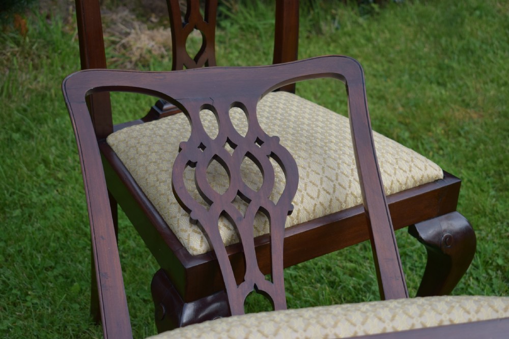 Antique Pair of Chippendale Side Chairs View XII